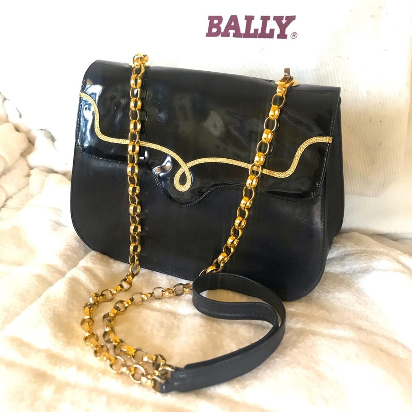 Bally BALLY Chain Flap Shoulder Crossbody Bag ⭐️ Patent Leather Size ONE SIZE - 2 Thumbnail