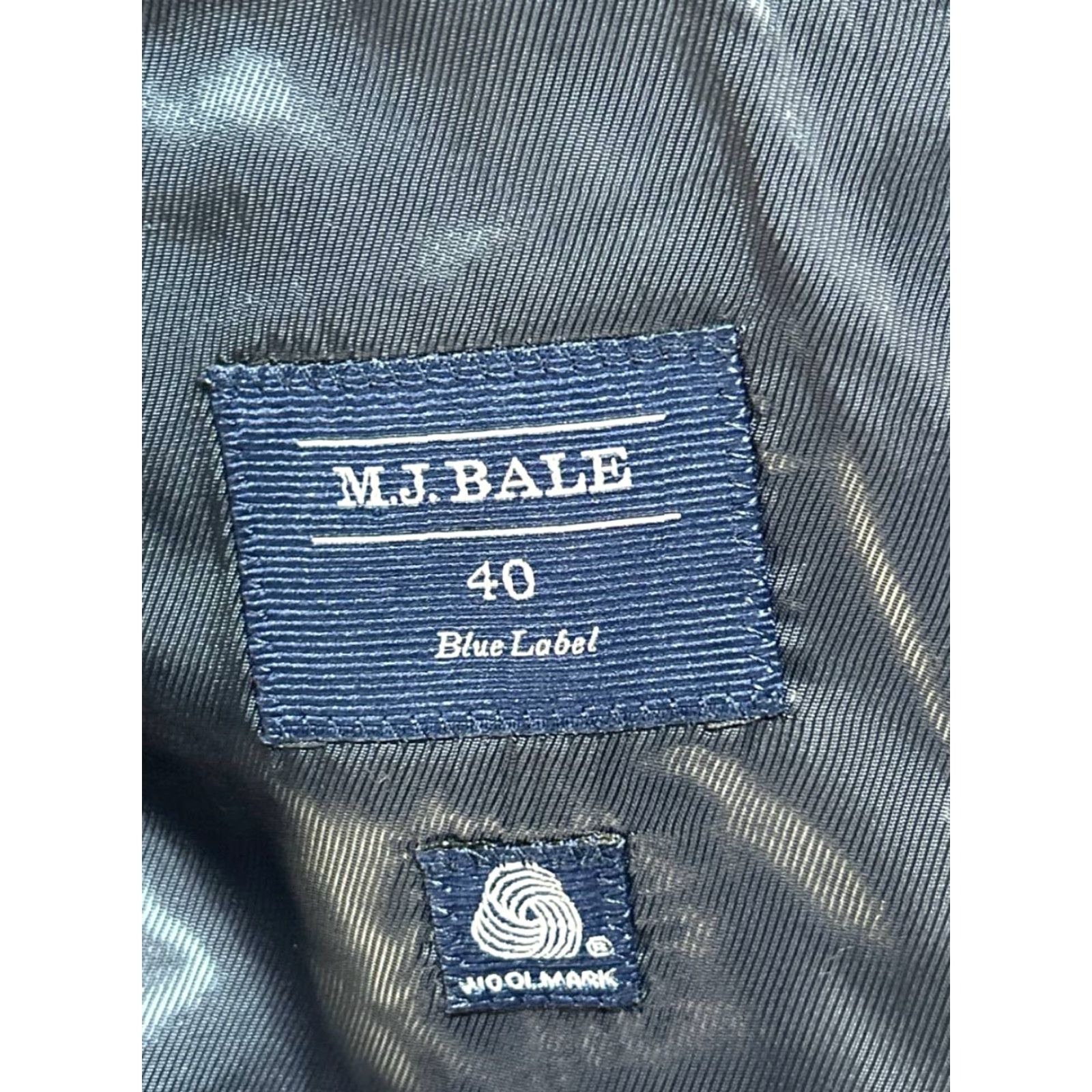 M J Bale 2 Piece Suit Set Mens Gray Wool Single-Breasted Notch Lapel 40 Regular Chest 40 Inseam 33 Front Flat Front Dry Clean Only