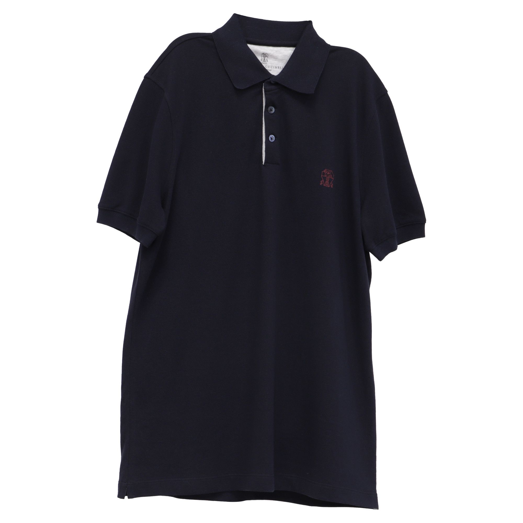 Brunello Cucinelli Brunello Cucinelli Logo Embroidered Polo Shirt in Navy Blue Size US XS / EU 42 / 0 - 1 Thumbnail