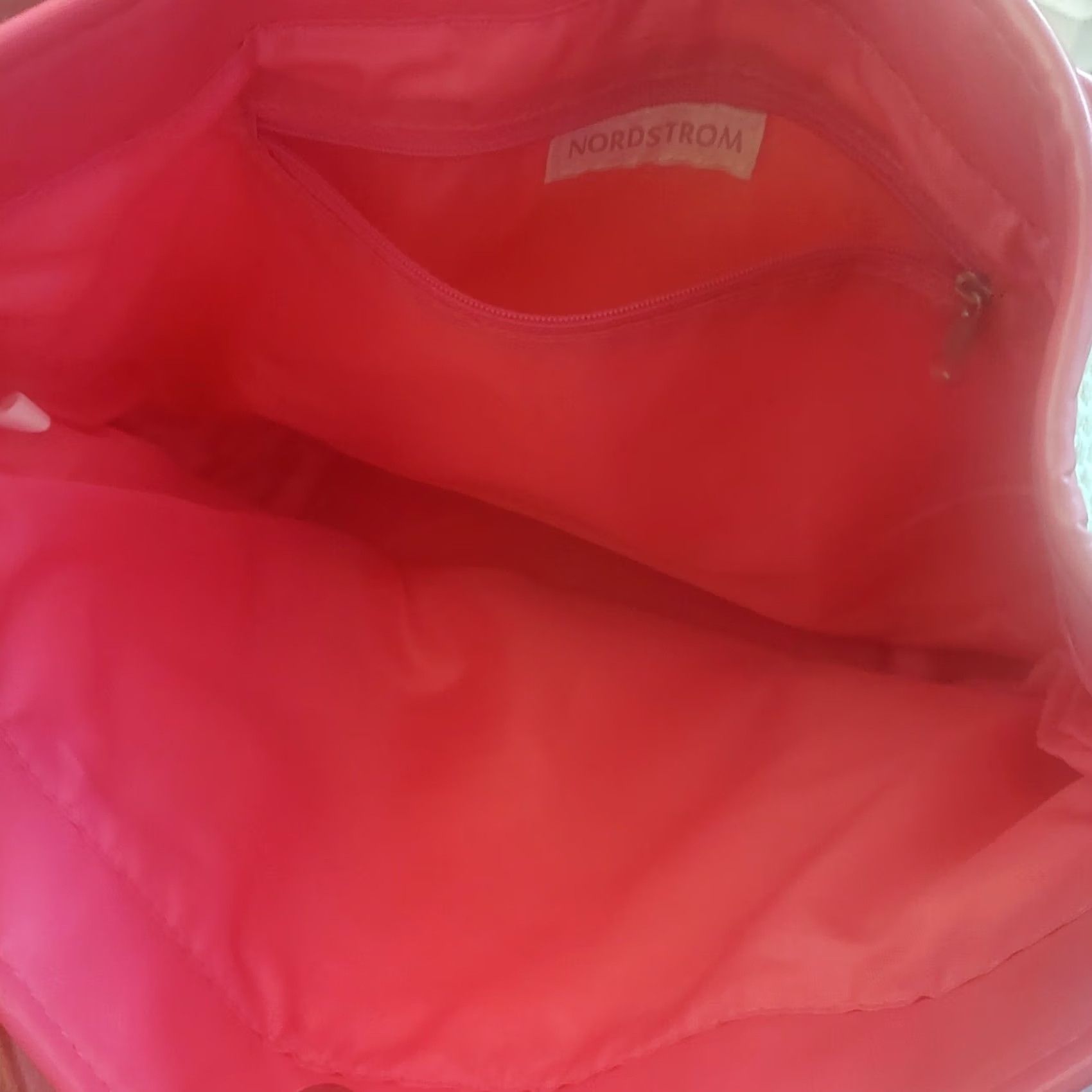 Nordstrom NORDSTROM Leather Trim Pink Shoulder Bag Small 11" 14" Women Vintage? No (adjust) Size ONE SIZE - 5 Thumbnail