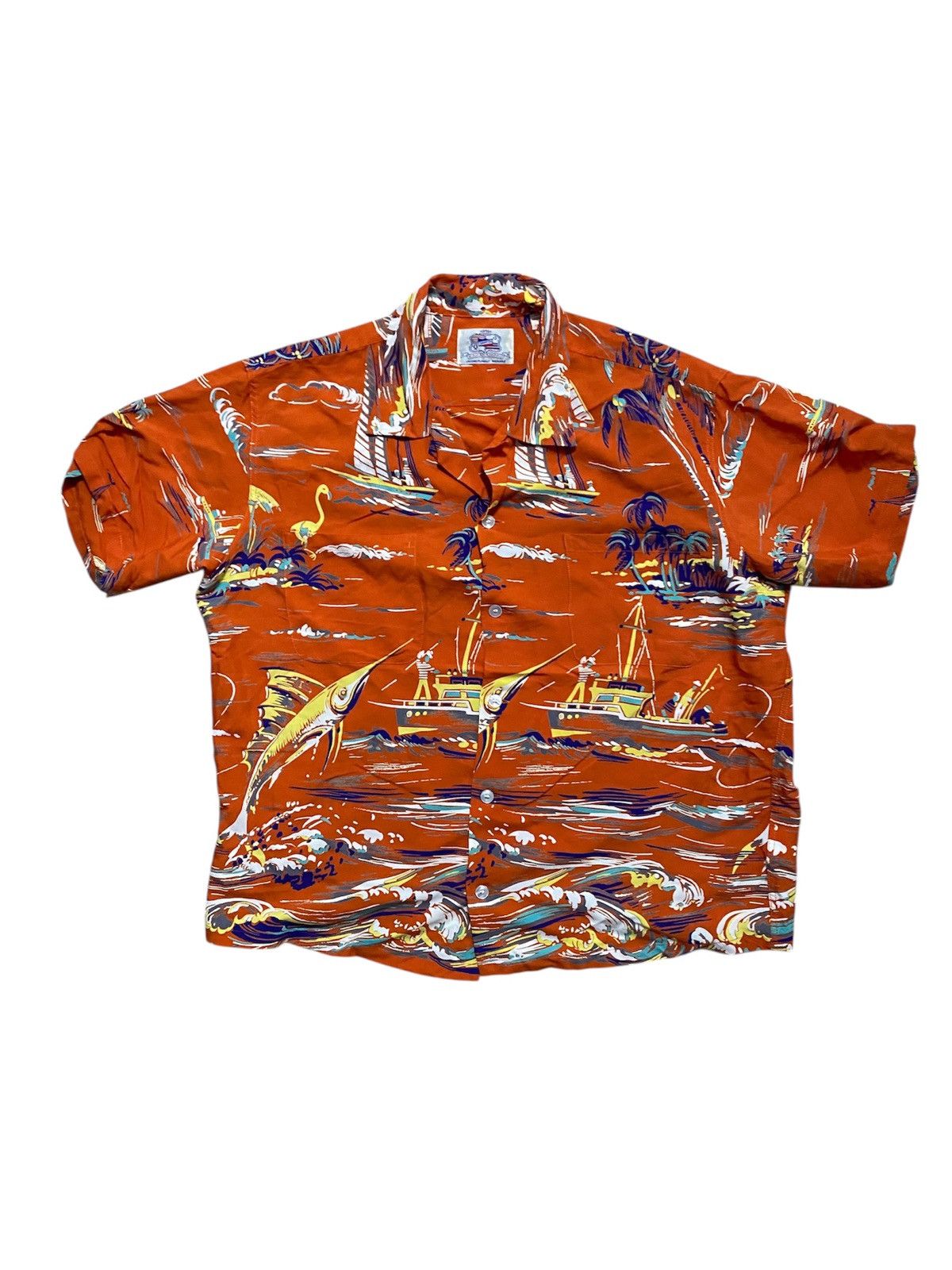 Sun Surf 1990s Kahanamoku Japan open color 100% rayon fishing hawaii Size US M / EU 48-50 / 2 - 1 Thumbnail