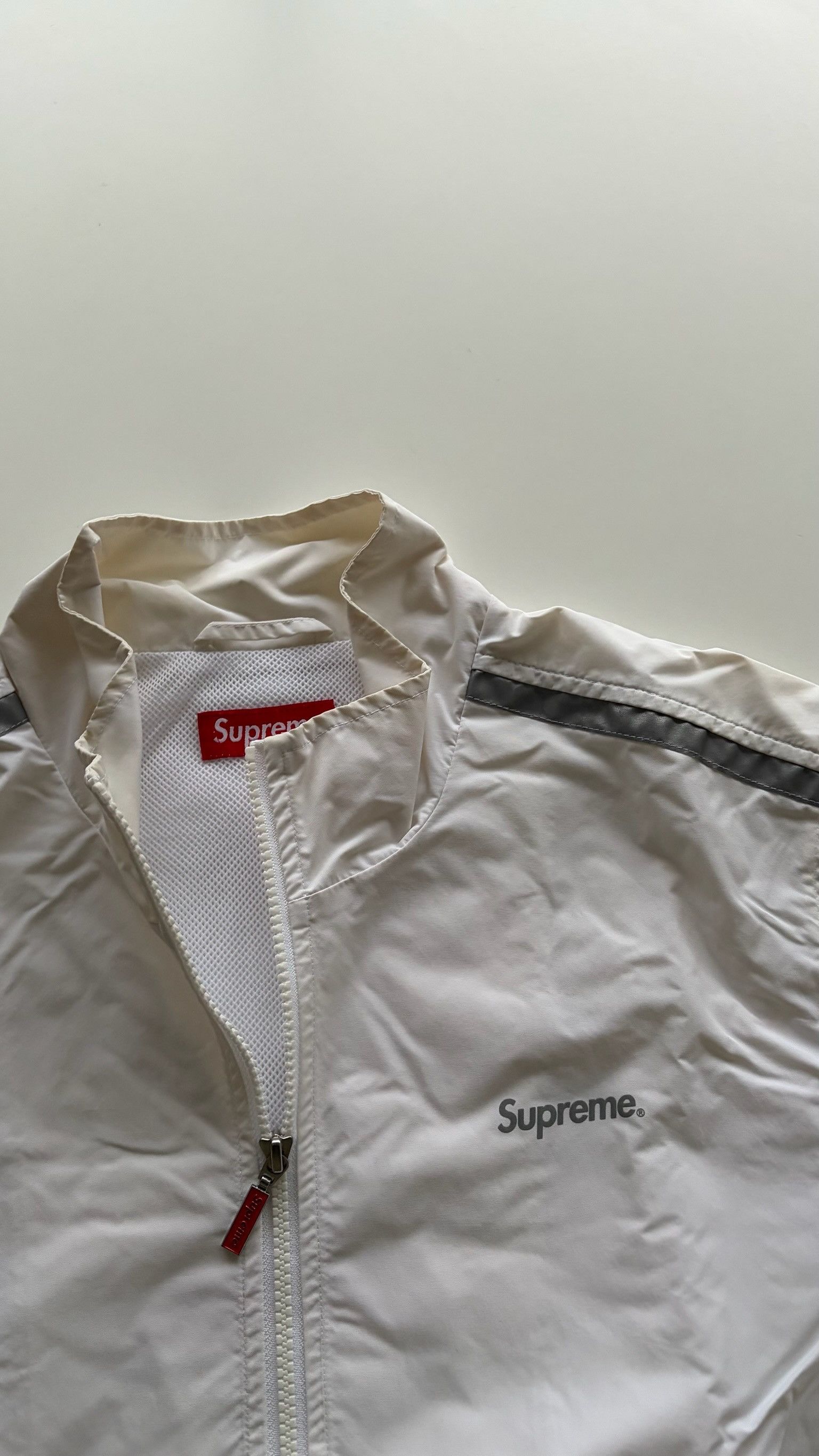 Supreme Supreme 3M Reflective Stripe Track Jacket (White) Size US M / EU 48-50 / 2 - 2 Thumbnail