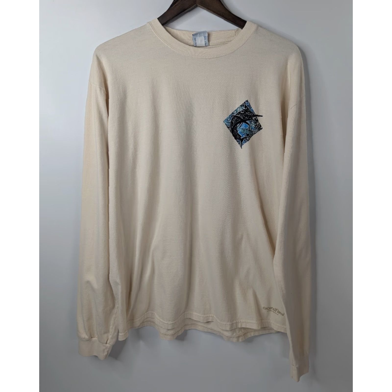 Vintage VINTAGE Crazy Shirts Marlin Fish Mens L Beige Coconut Dyed Tribal Hawaii Long Sleeve Tee Size US L / EU 52-54 / 3 - 4 Thumbnail