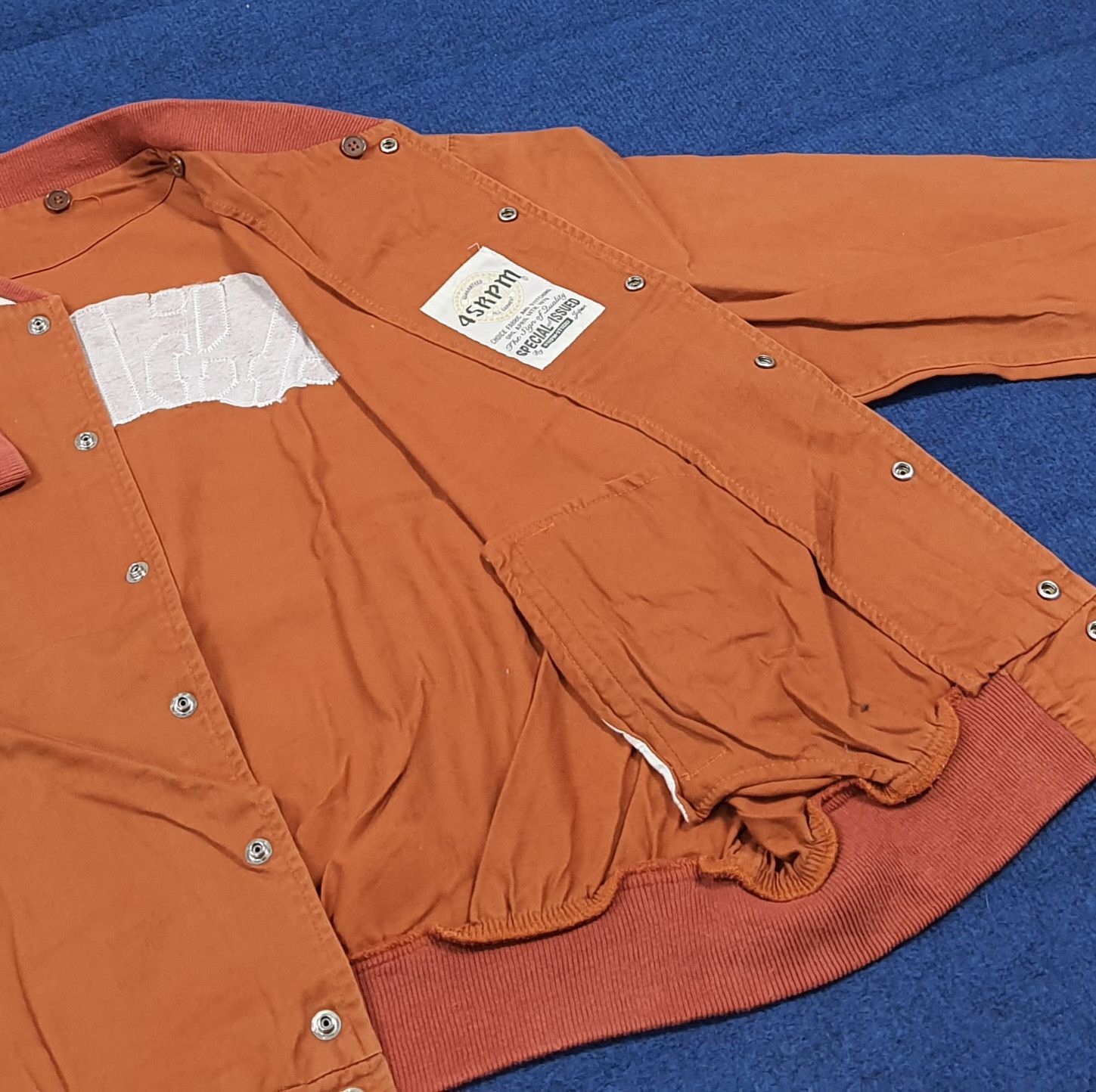 45rpm Rare 45RPM Studio Japan Varsity Orange Bomber Jacket C288N8 Size US L / EU 52-54 / 3 - 8 Thumbnail