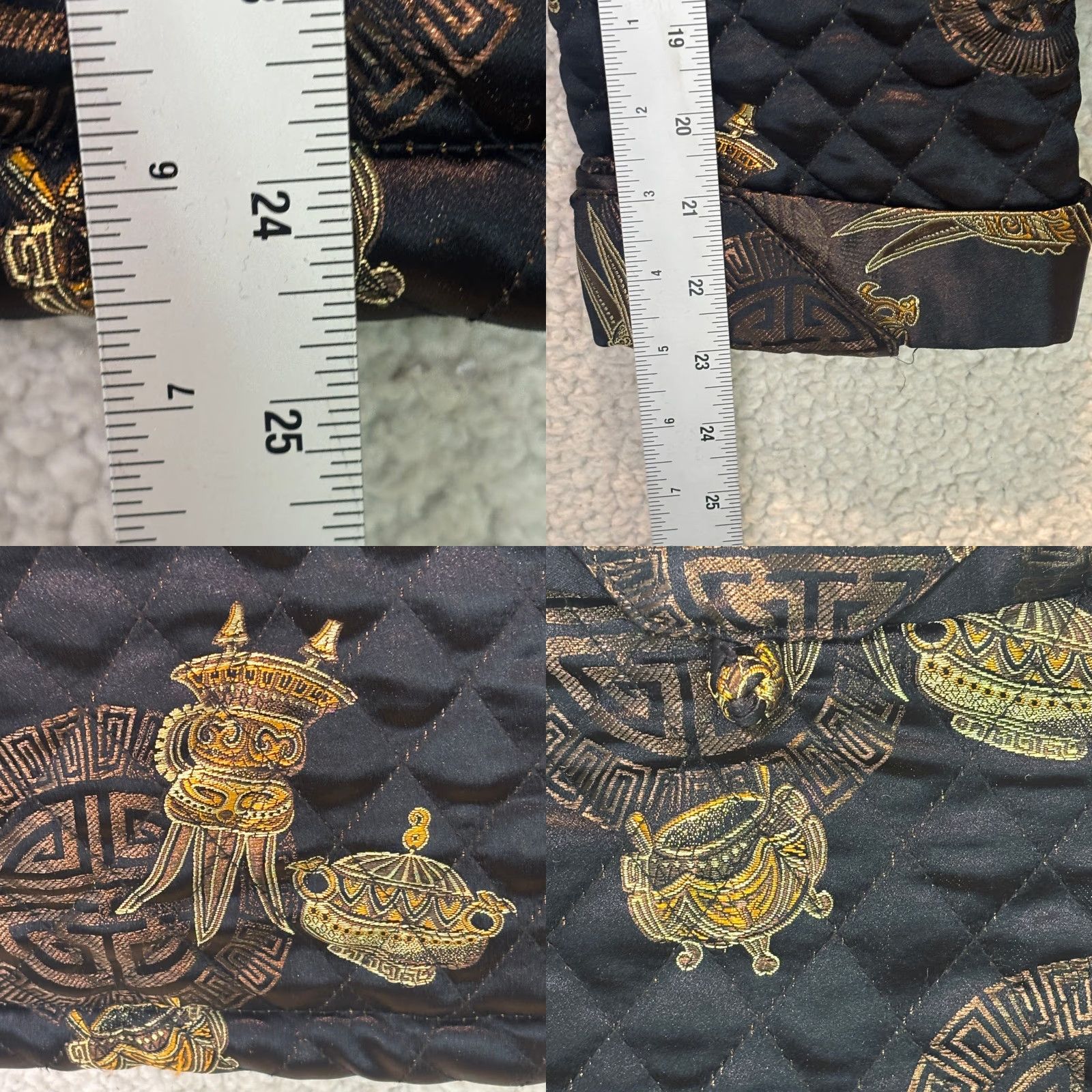 Vogue VINTAGE En Vogue Silk Quilted Baroque Jacket Womens S Black Quilted Silk Blend Long Sleeve Winter Fall Summer Regular Men/Women? Size S / US 4 / IT 40 - 8 Thumbnail