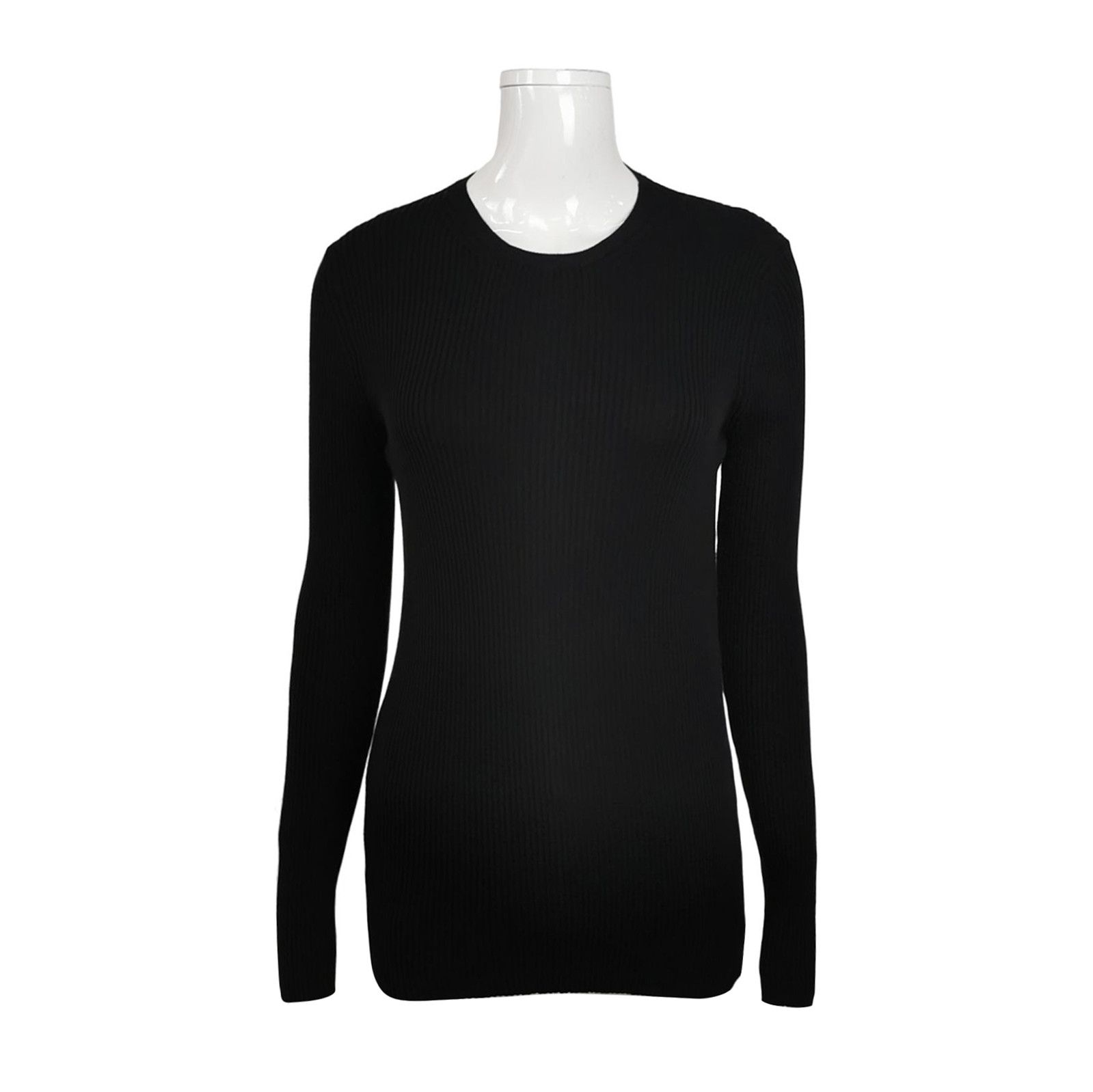 Prada Prada Black Cotton Ribbed Knit Sweater 0089 Size M / US 6-8 / IT 42-44 - 1 Thumbnail