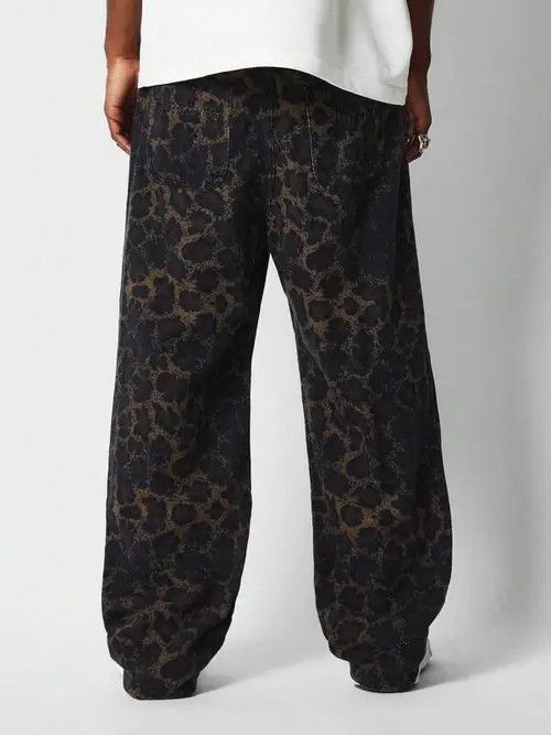 Japanese Brand Leopard Pattern jeans Loos Fit Size US 33 - 2 Thumbnail