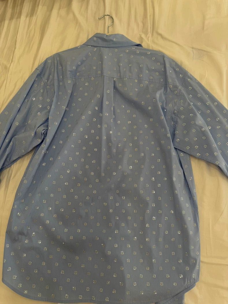 Alexander Wang Alexander Wang Blue Striped Embellished Cotton Shirt- Size S / US 4 / IT 40 - 5 Thumbnail