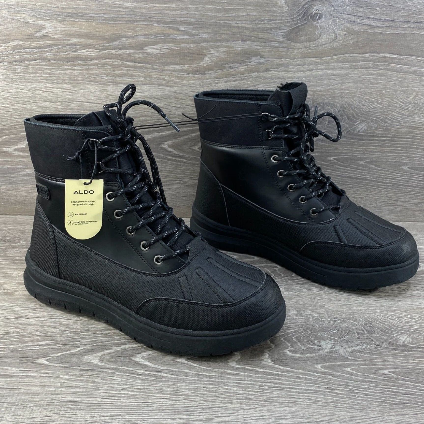 Aldo Aldo Mens 12 Snowmass Midland Snow Boot Black Waterproof -20° C Cold-Rating Snow Boot Mens 12 Black Waterproof Aldo Boots Winter Shoes Size US 12 / EU 45 - 6 Thumbnail
