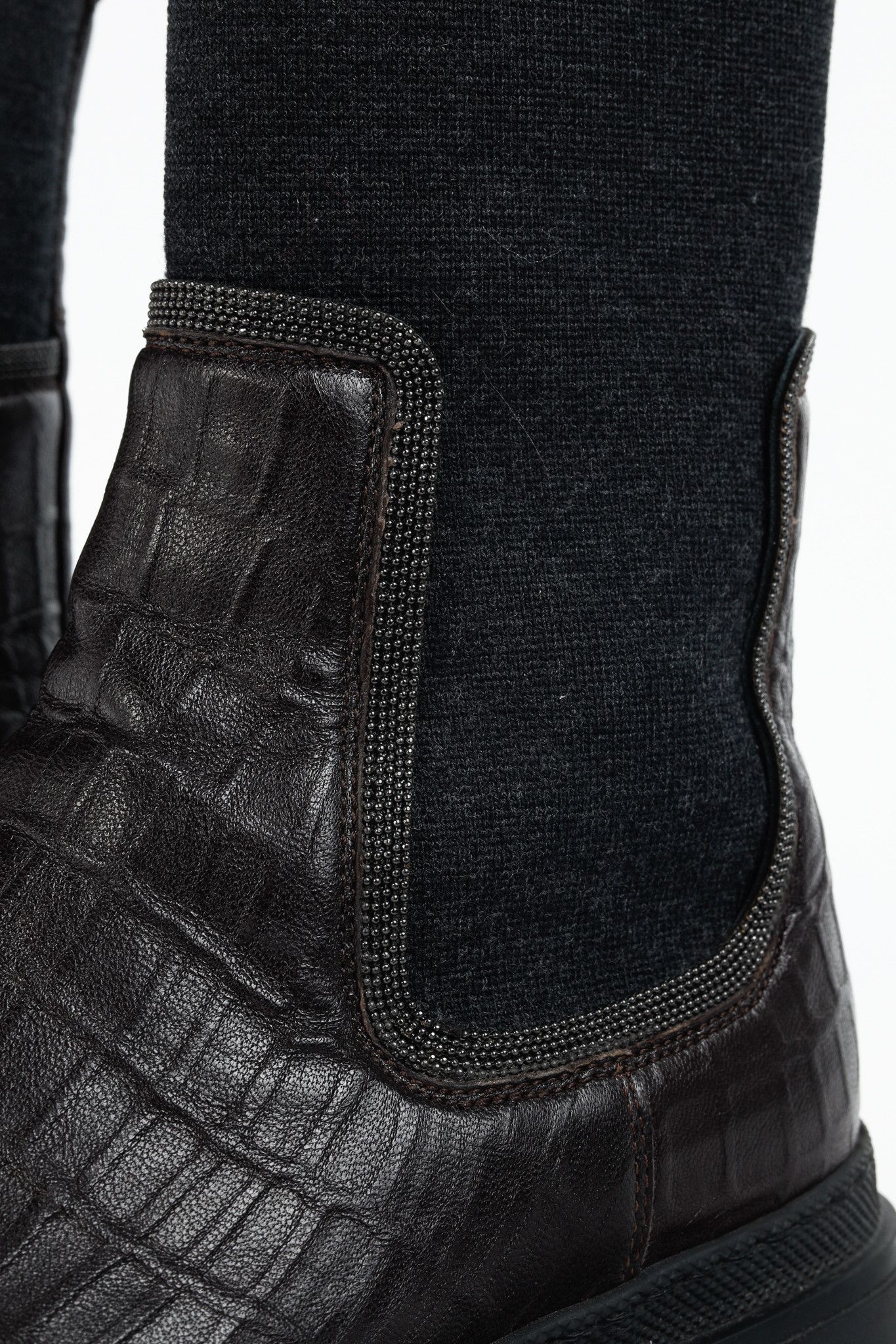 Brunello Cucinelli Brunello Cucinelli Monili Croc-Effect Leather Chelsea Boots Size US 9 / IT 39 - 8 Thumbnail