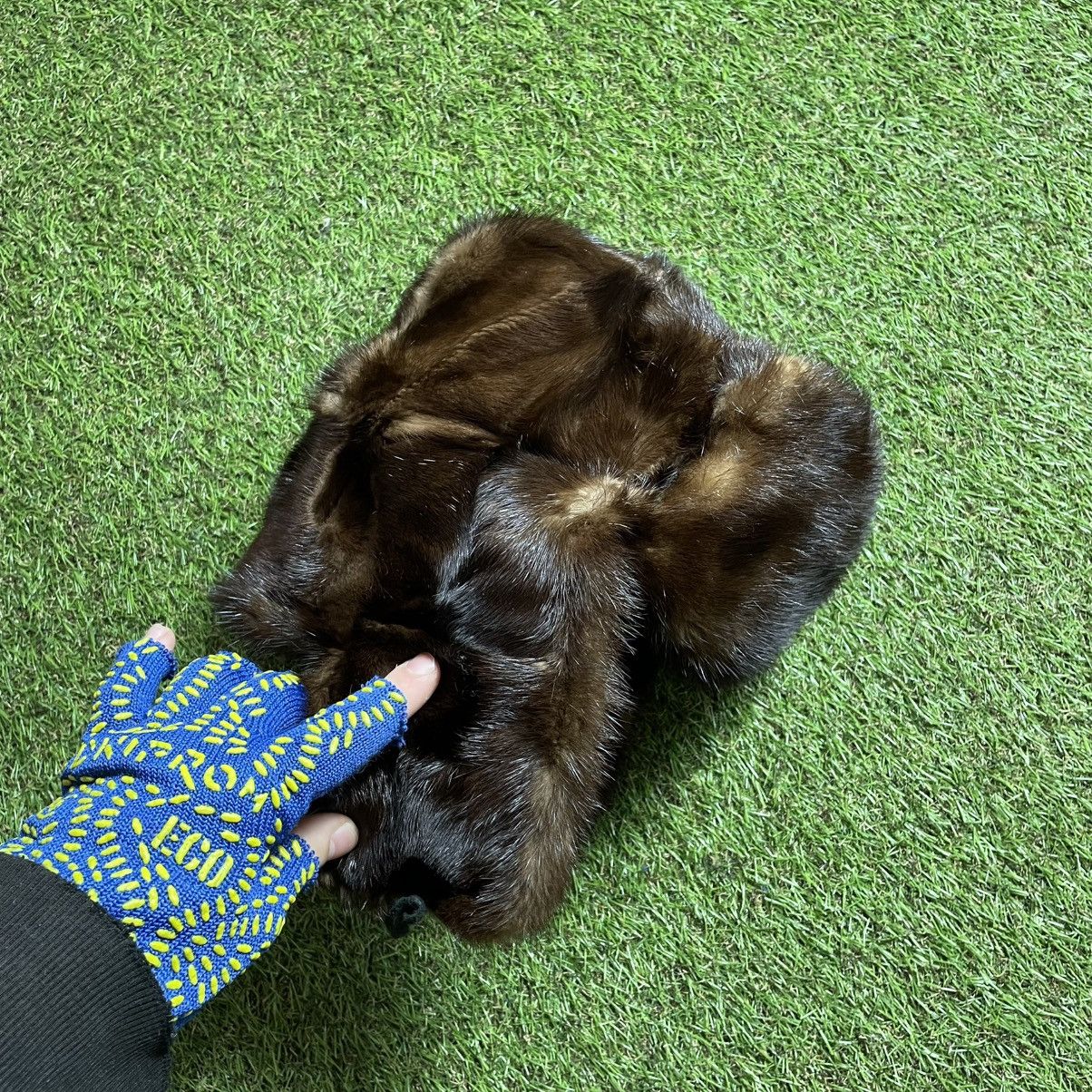 Japanese Brand Glossy Brown Vintage Fur Trapper – Archive Cold Layer Hat Size ONE SIZE - 2 Thumbnail