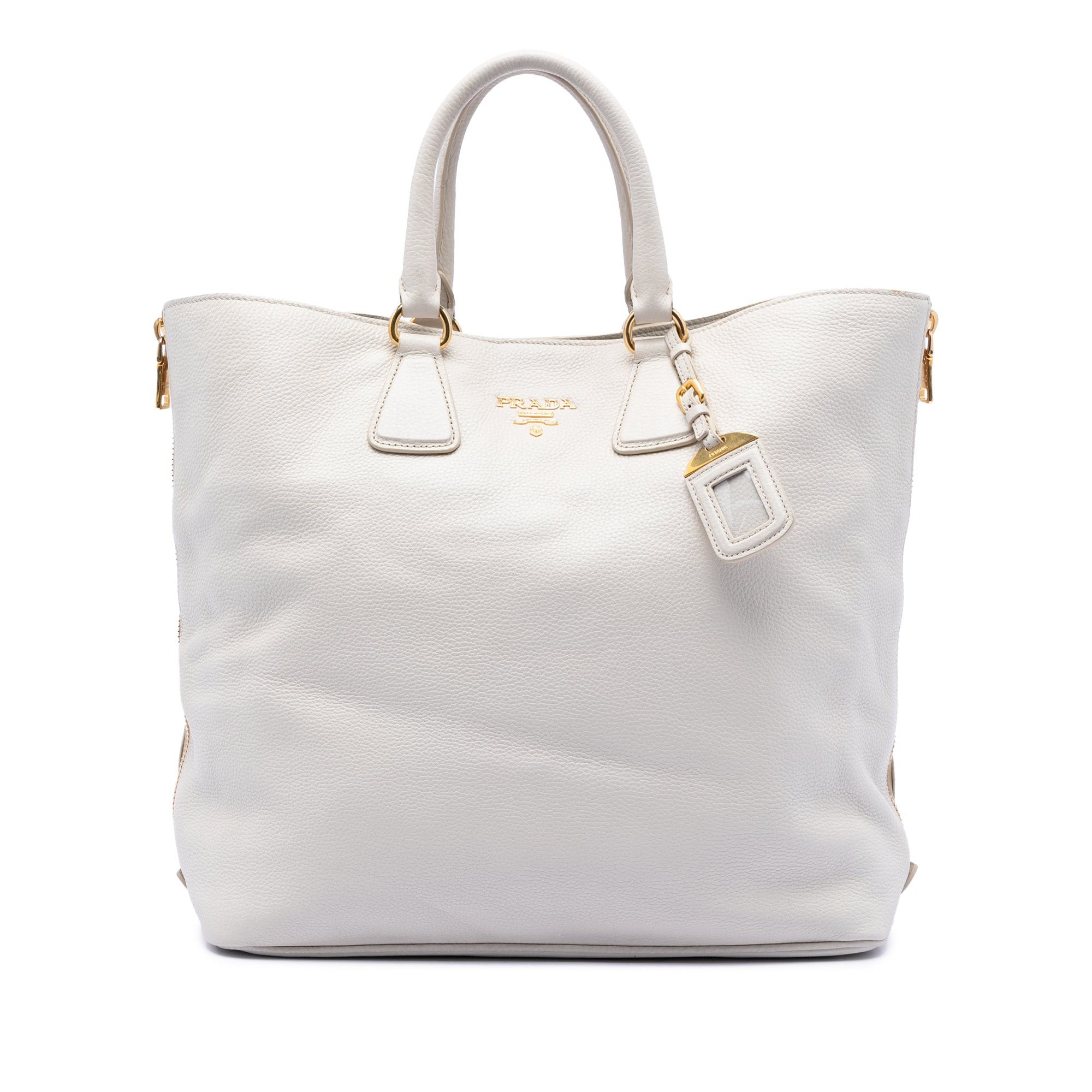 Vitello Daino Side Zip Open Convertible Tote