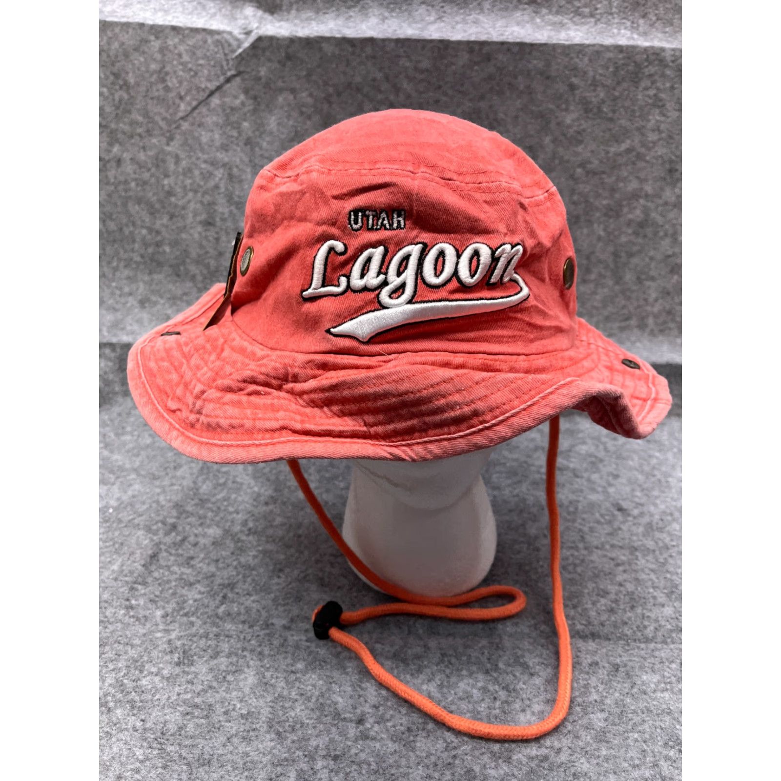 Vintage Lucky 7 Hat Bucket Adult M Red Cotton Fish Hiking Camping Logo 90s None Mens Size ONE SIZE - 2 Thumbnail