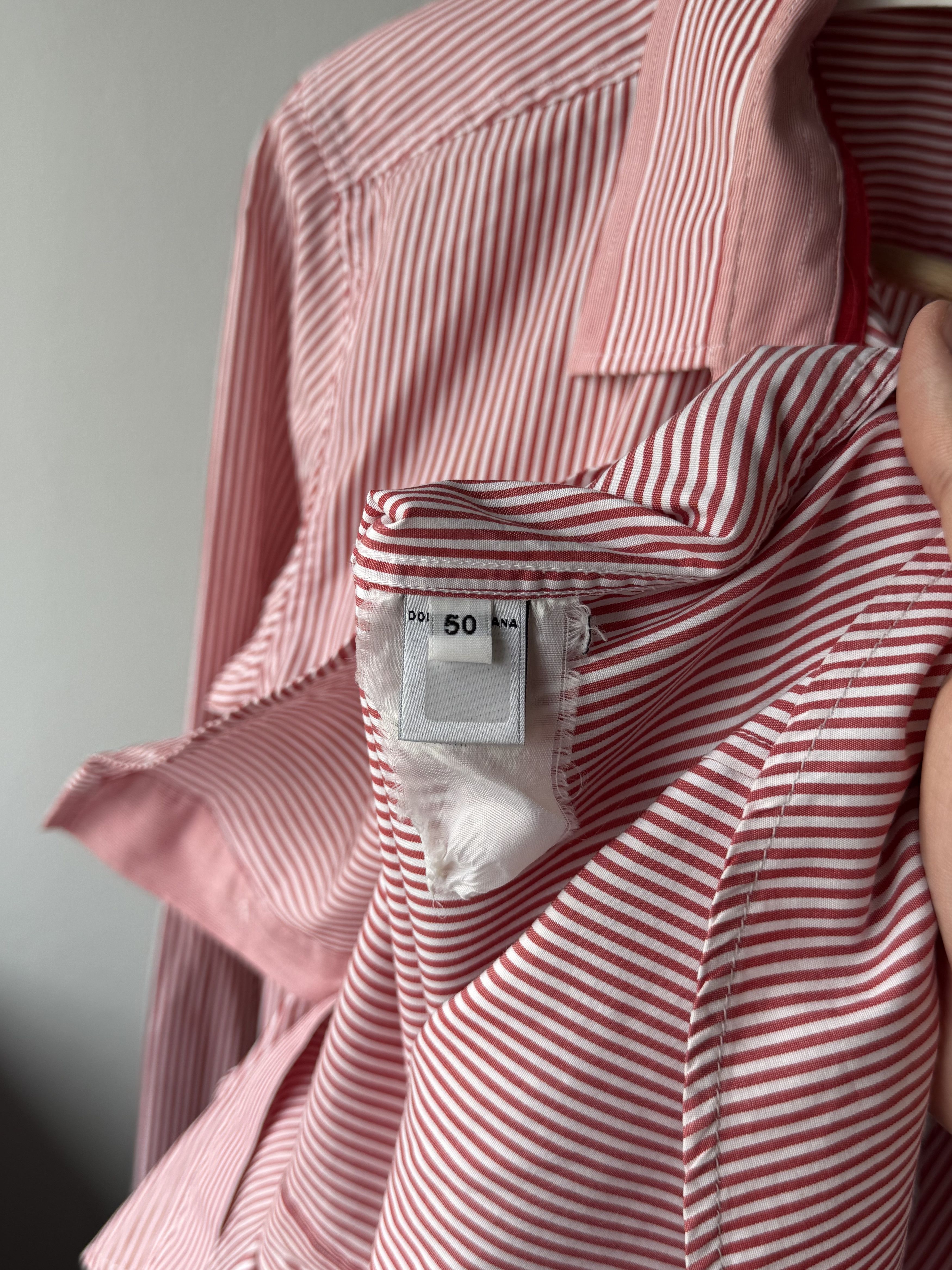 Dolce & Gabbana Dolce & Gabbana Slim Fit Red White Striped Long Sleeve Shirt Size US M / EU 48-50 / 2 - 11 Thumbnail