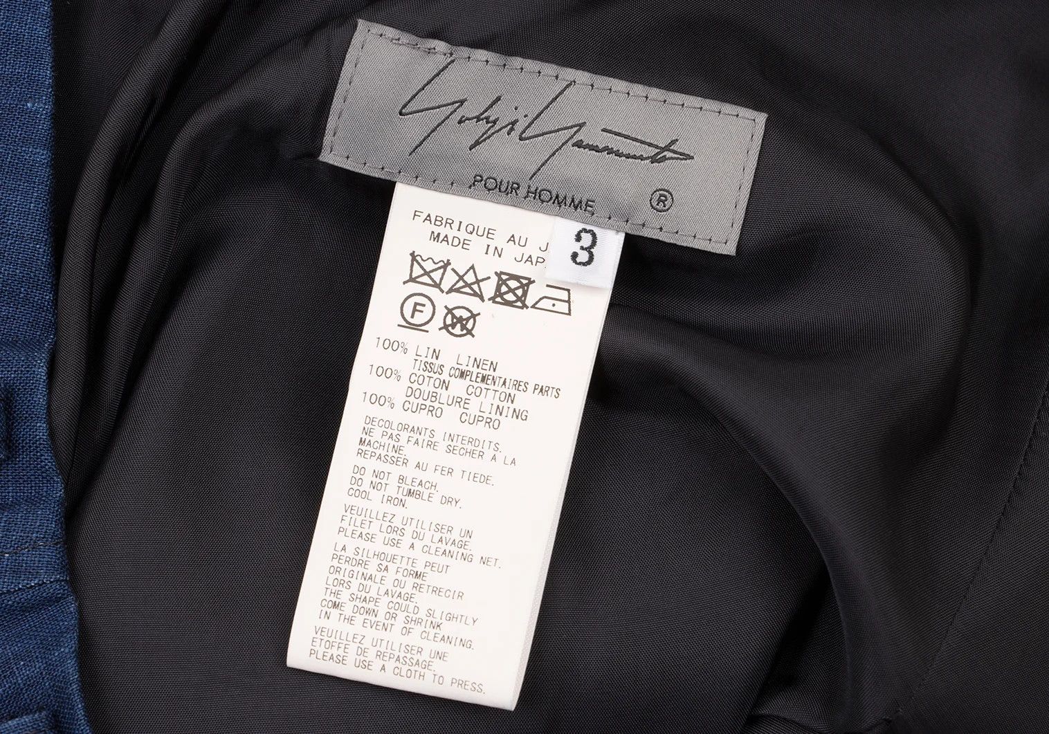 Yohji Yamamoto Yohji Yamamoto Indigo Linen Random Tuck Pants Size US 34 / EU 50 - 16 Thumbnail