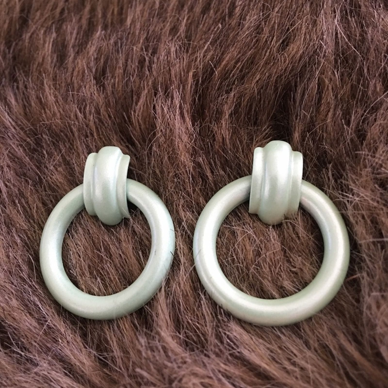 Vintage Vintage 80s mint green pierced earrings Size ONE SIZE - 2 Thumbnail