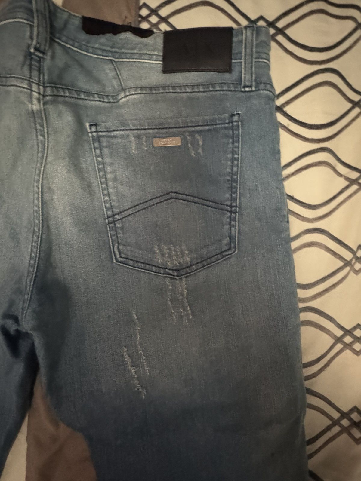Armani Exchange Blue Ripped Armani Exchange Jeans Size US 36 / EU 52 - 4 Thumbnail
