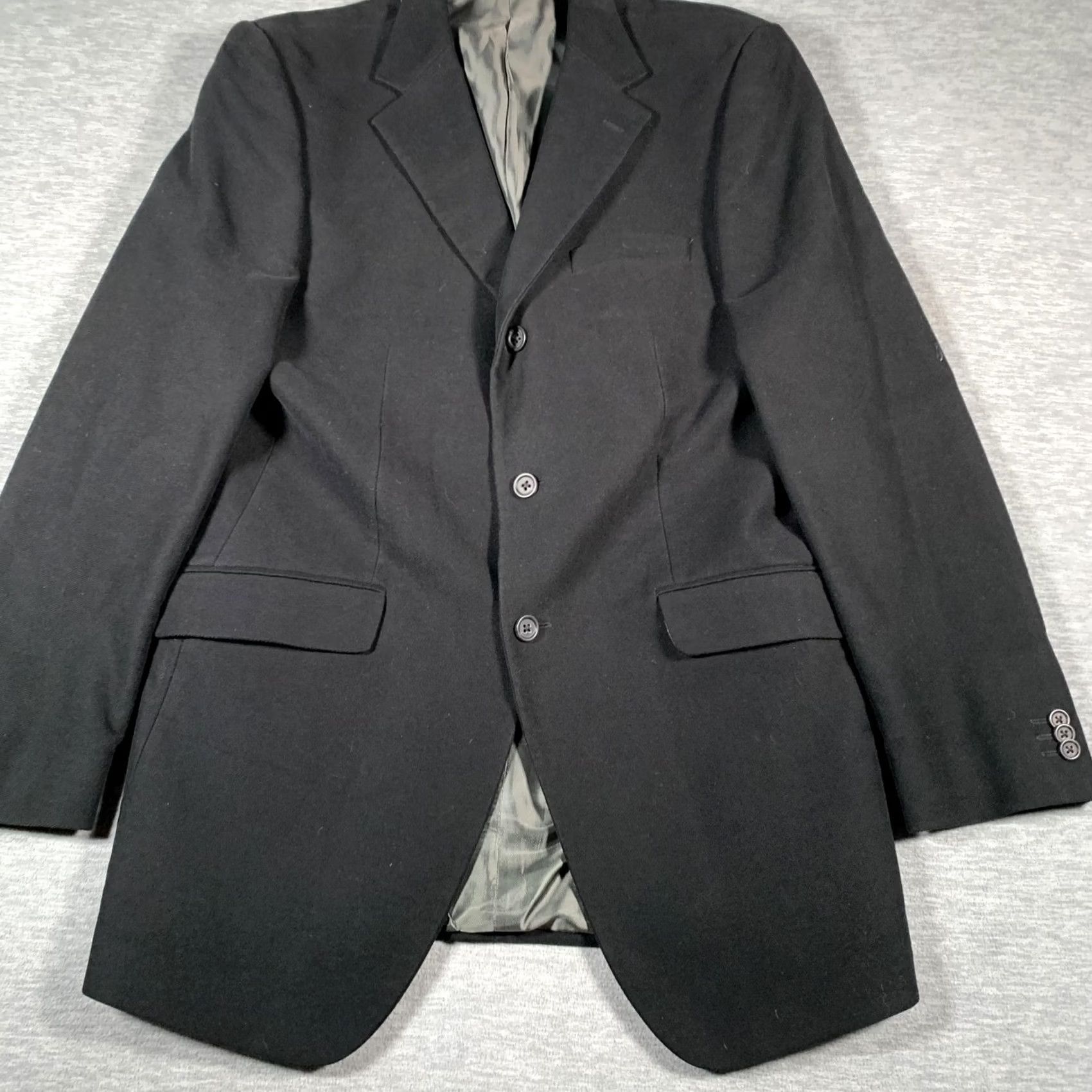 Banana Republic Banana Republic Blazer Mens 42L Black Cotton Stretch Sport Coat Long Jacket Size 42R - 3 Thumbnail