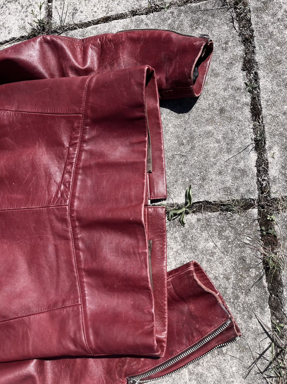 Maison Margiela SS00 Maison Martin Margiela 5 zip leather jacket burgundy Size US M / EU 48-50 / 2 - 9 Thumbnail