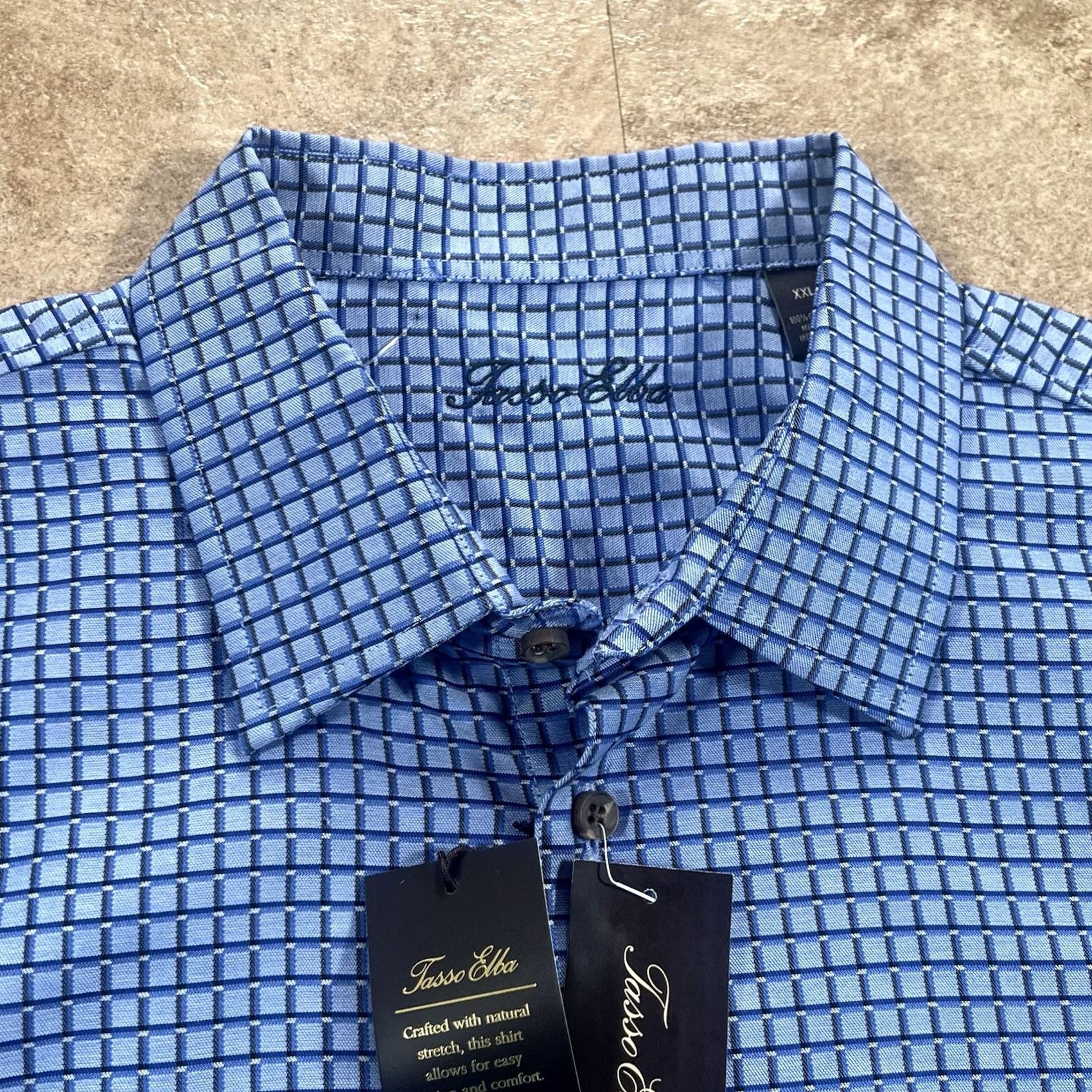 Tasso Elba Tasso Elba Dress Shirt Mens 2XL Blue Regular Brand New with Tags Size 48R - 3 Thumbnail