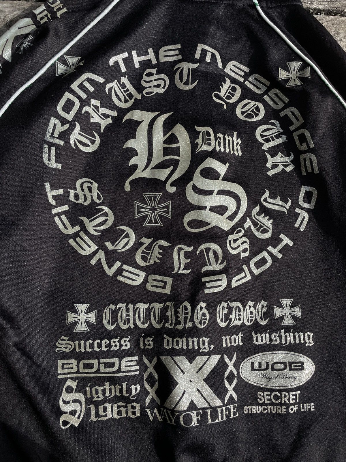 If Six Was Nine 2000s Japanese archive Vkei Glitter Poem Zip-up Hoodie Y2K Size US S / EU 44-46 / 1 - 8 Thumbnail