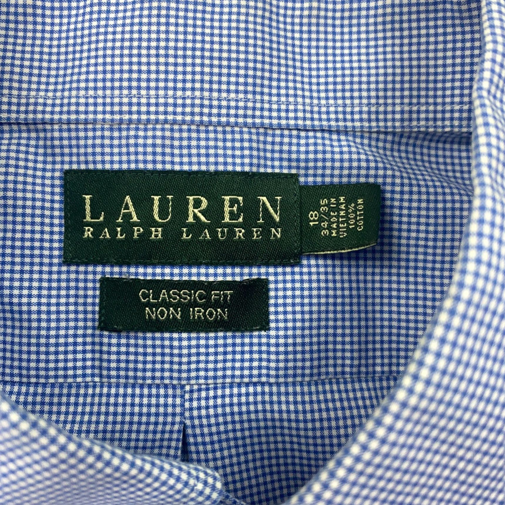 Ralph Lauren Ralph Lauren LRL Black Label Shirt Mens Size 18 Blue Check Gingham Non-Iron Size US XXL / EU 58 / 5 - 4 Thumbnail