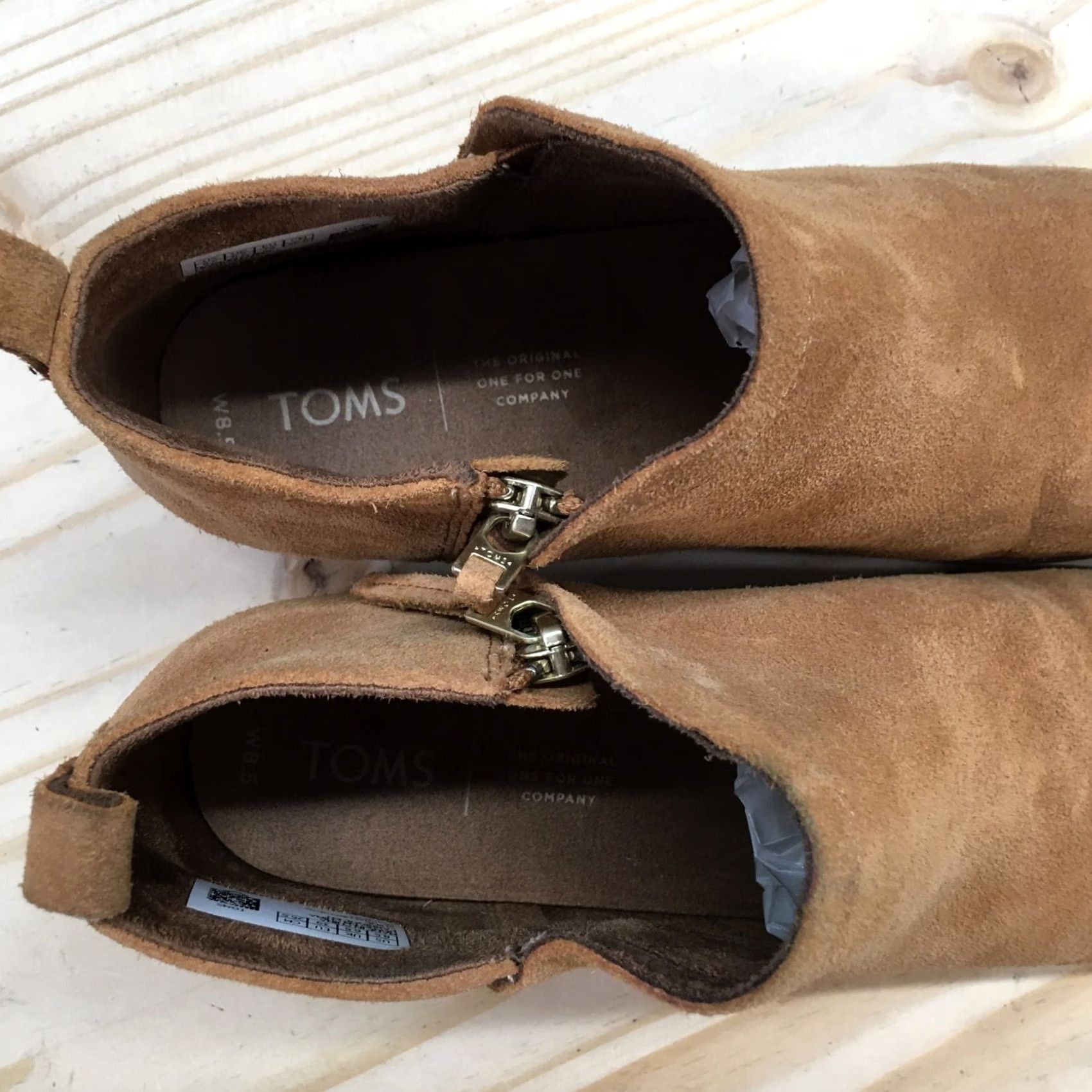 Toms Toms Boots Womens 8.5 Deia Ankle Booties Brown Suede Side Zip Heels 10014697 Size US 9 / IT 39 - 5 Thumbnail