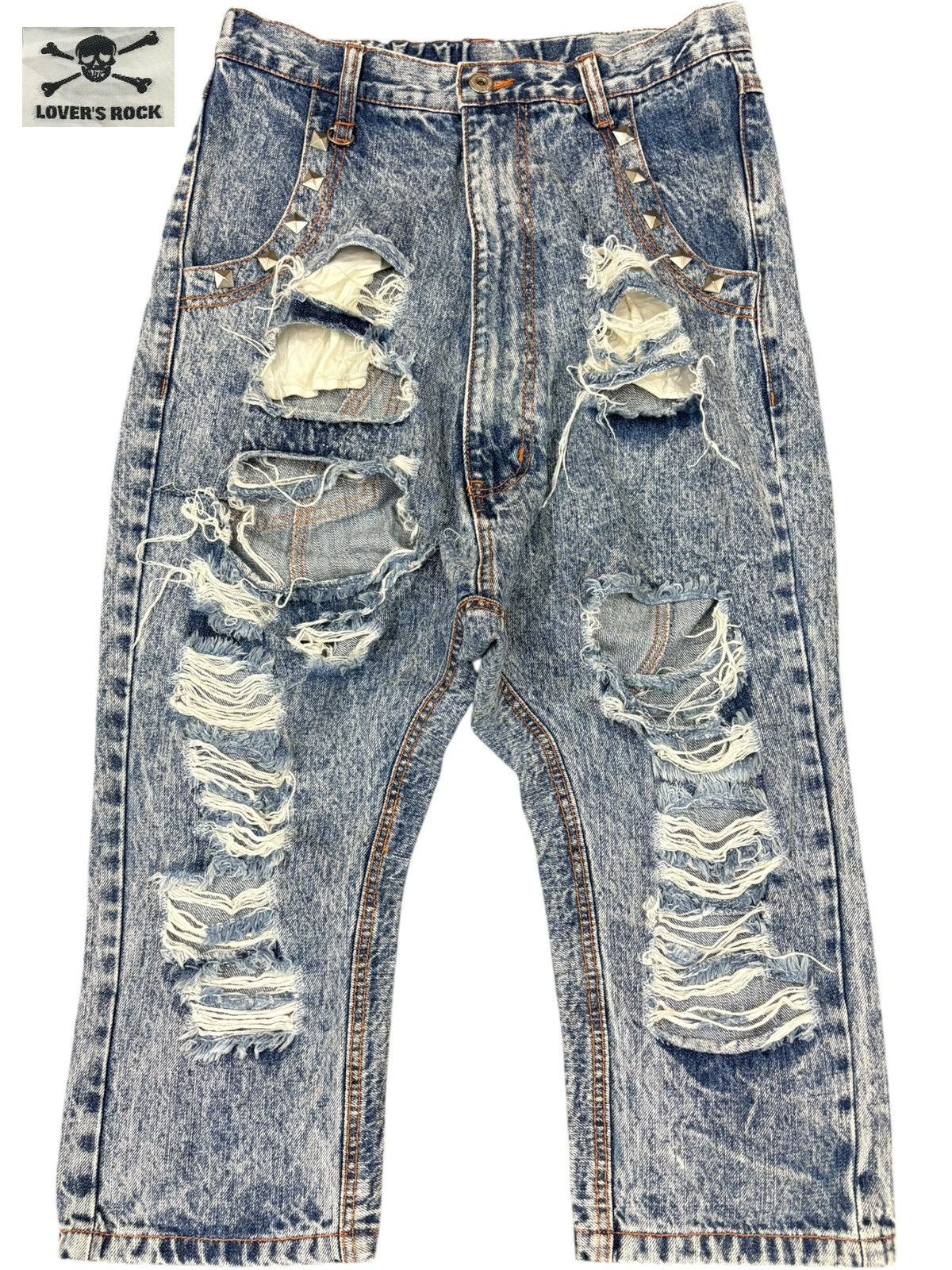 Super Lovers Vintage Japanese Super Lovers Destroyed Jean Shorts Jorts Size US 29 - 1 Thumbnail