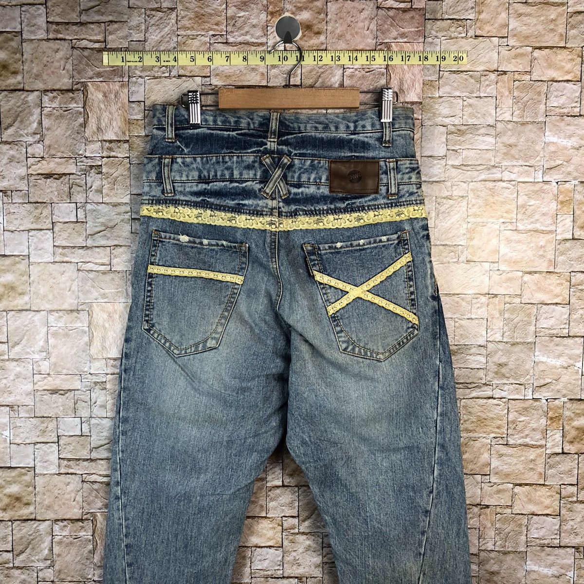 Japanese Brand Ehypen World Gallery double waist Blue Denim Pants #A1008 Size US 30 / EU 46 - 16 Thumbnail