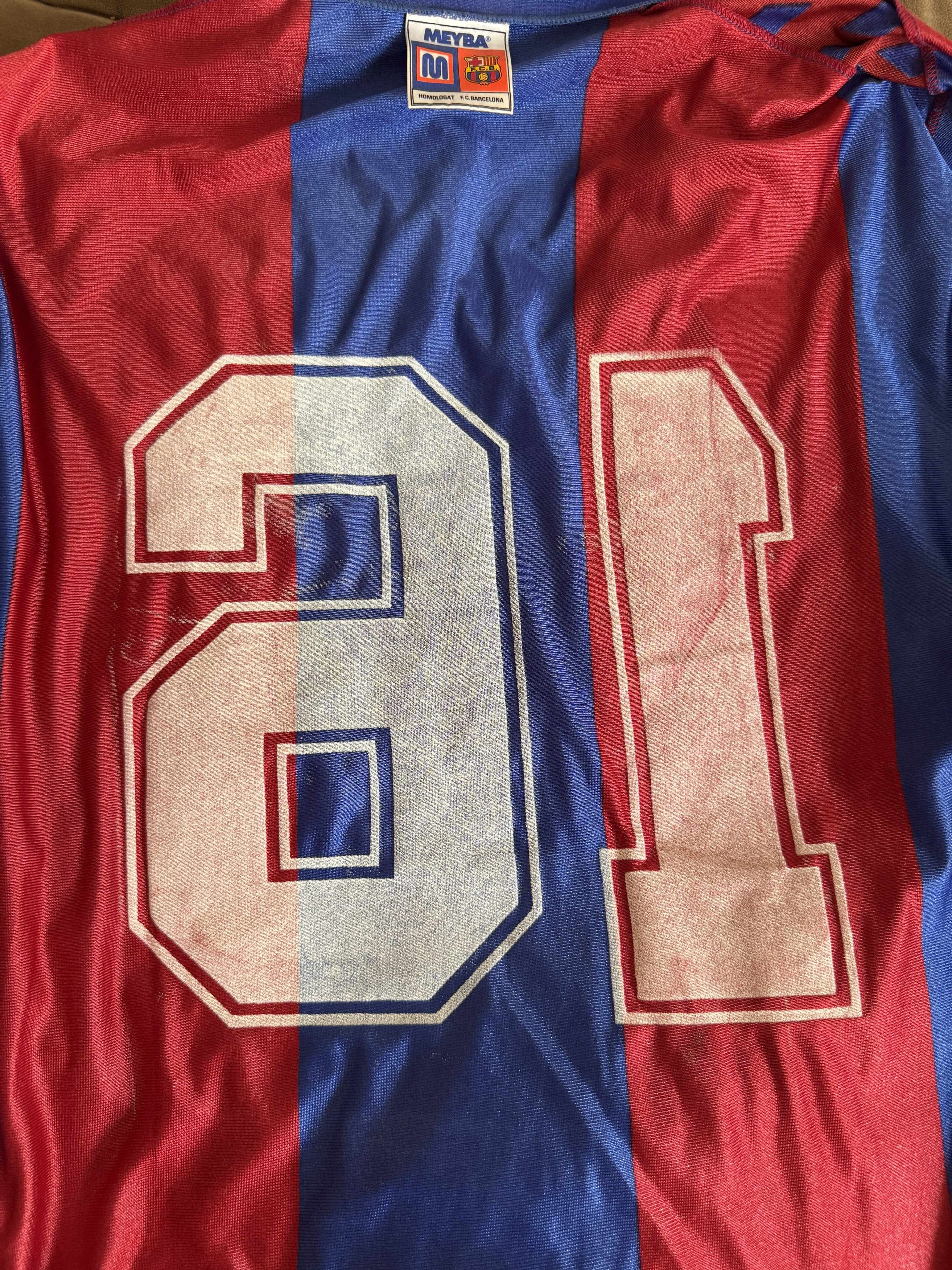 Vintage FC Barcelona 1983/84 Home Shirt Player Issue #16 MEYBA Size US XL / EU 56 / 4 - 9 Thumbnail
