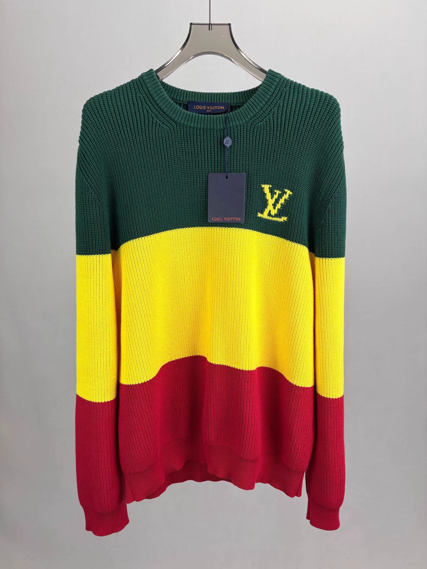 Louis Vuitton LOUIS VUITTON LV Three-Color Striped Knit Sweater Size US XL / EU 56 / 4 - 1 Thumbnail