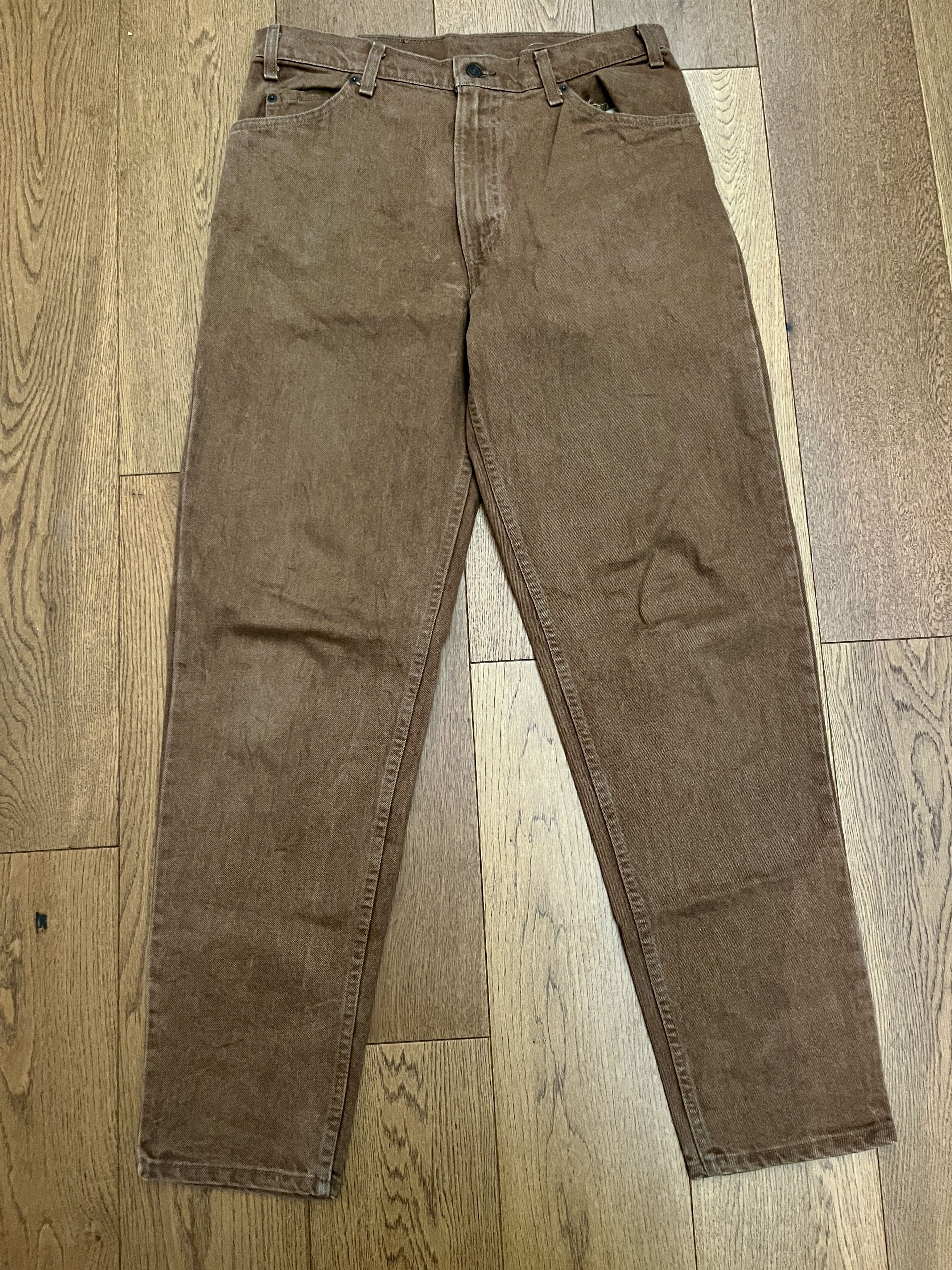 Levi's Vintage Clothing Vtg Levi’s 550 Made in USA Brown Denim Relaxed Fit 34x32 Size US 34 / EU 50 - 1 Thumbnail