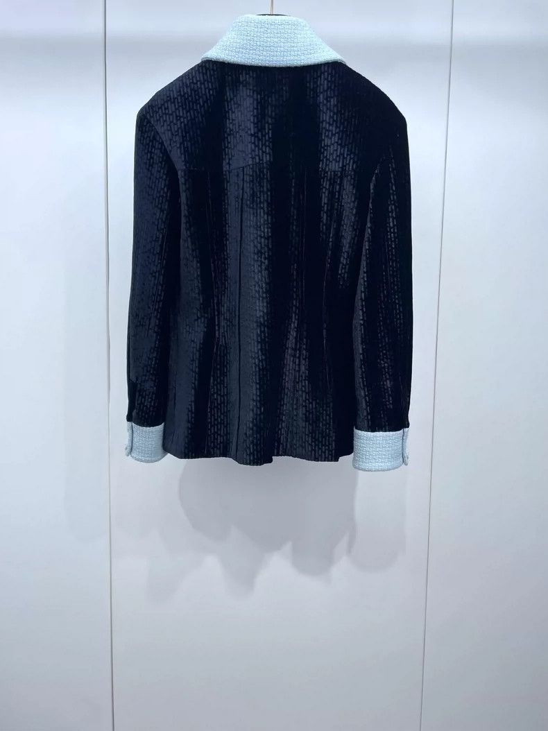 Chanel Chanel Blue Black Velvet Jacket with Pockets -2505 Size US S / EU 44-46 / 1 - 2 Thumbnail