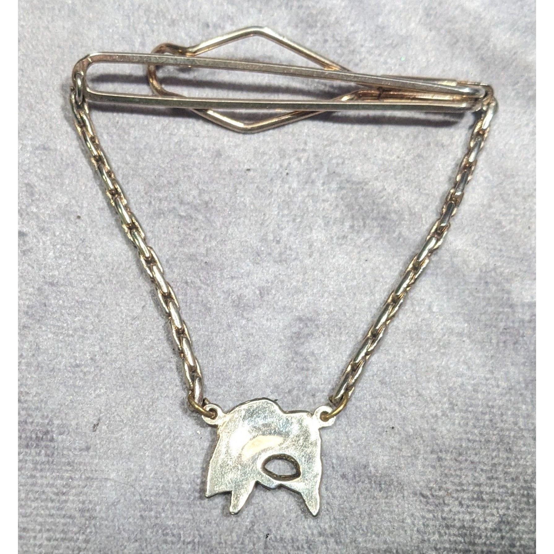 Other Vintage Silver Tone Tie Bar With Chain And Fish Charm Silver Size ONE SIZE - 4 Thumbnail