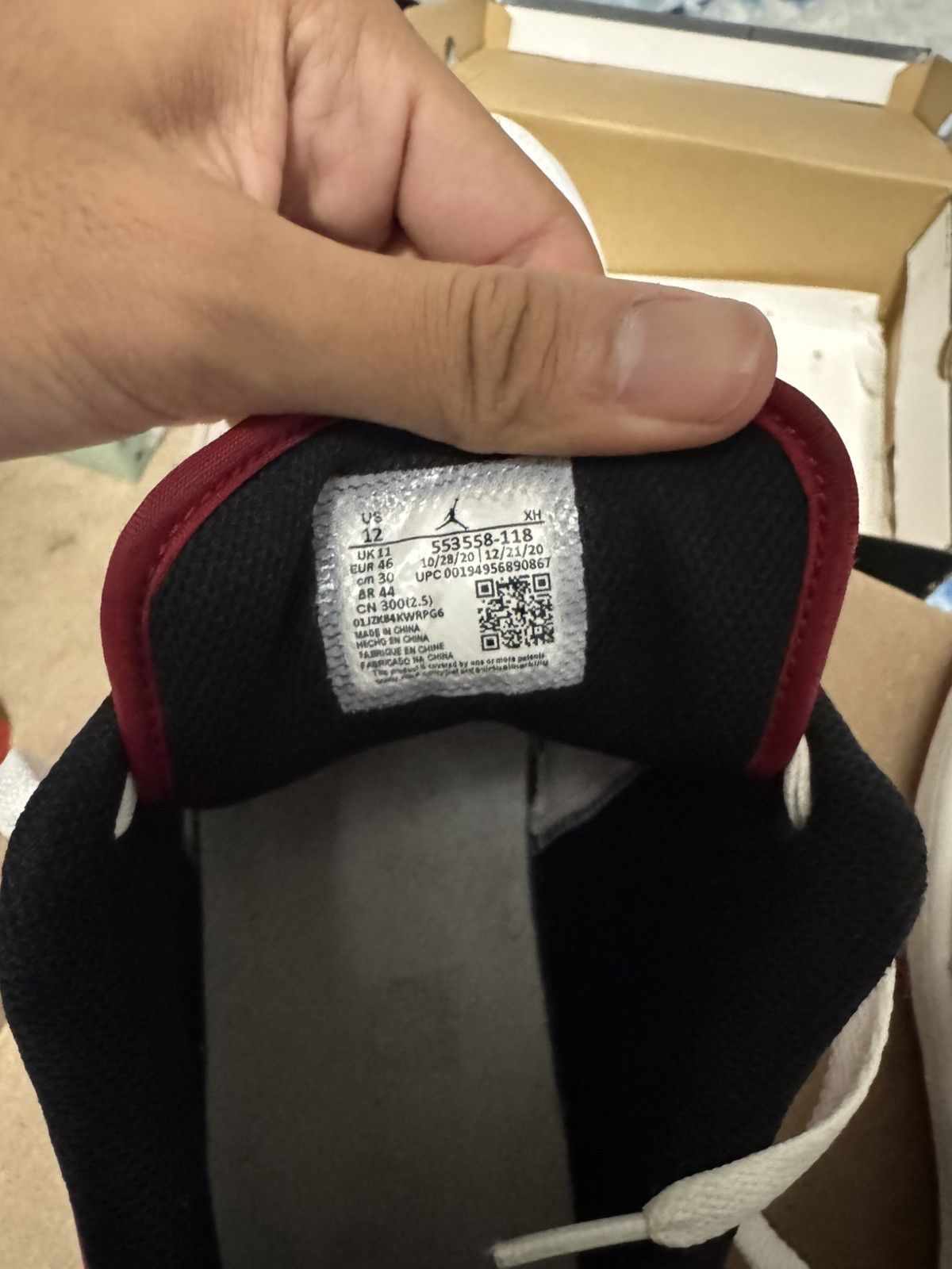 Jordan Brand Jordan 1 Low White University Red Size US 12 / EU 45 - 16 Thumbnail