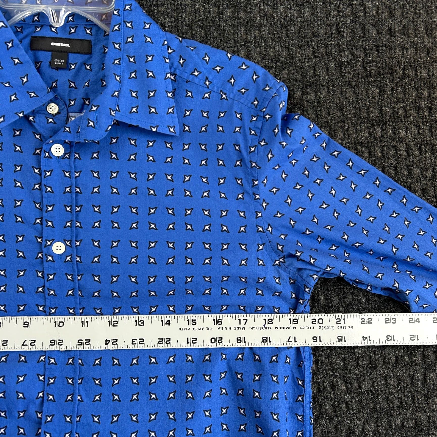Diesel VINTAGE Diesel Button-Up Shirt Long Sleeve Blue All Over Print M Brav e Size US M / EU 48-50 / 2 - 6 Thumbnail