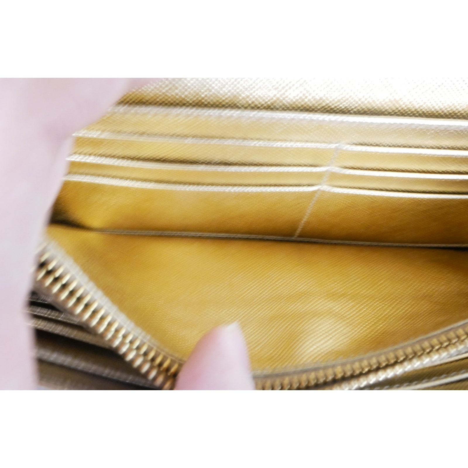 Prada Metallic Gold Shine Leather Crossbody Bag Size ONE SIZE - 7 Thumbnail