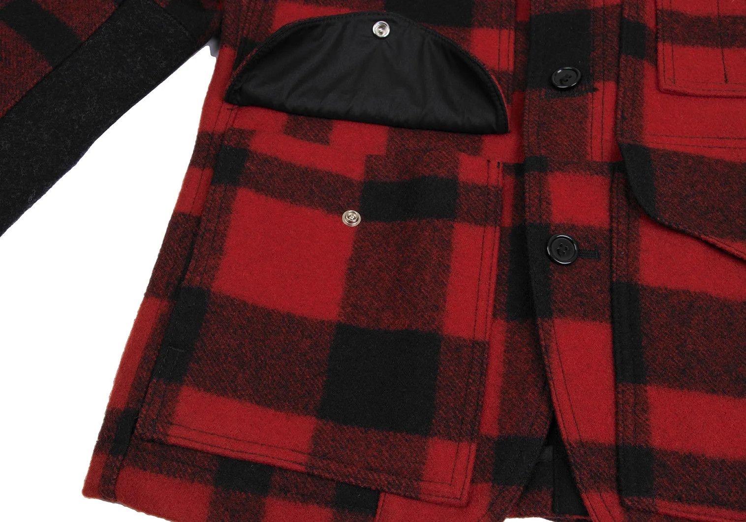 Junya Watanabe Red and Black Gingham Check Leather Elbow Patch Jacket Size US S / EU 44-46 / 1 - 10 Thumbnail