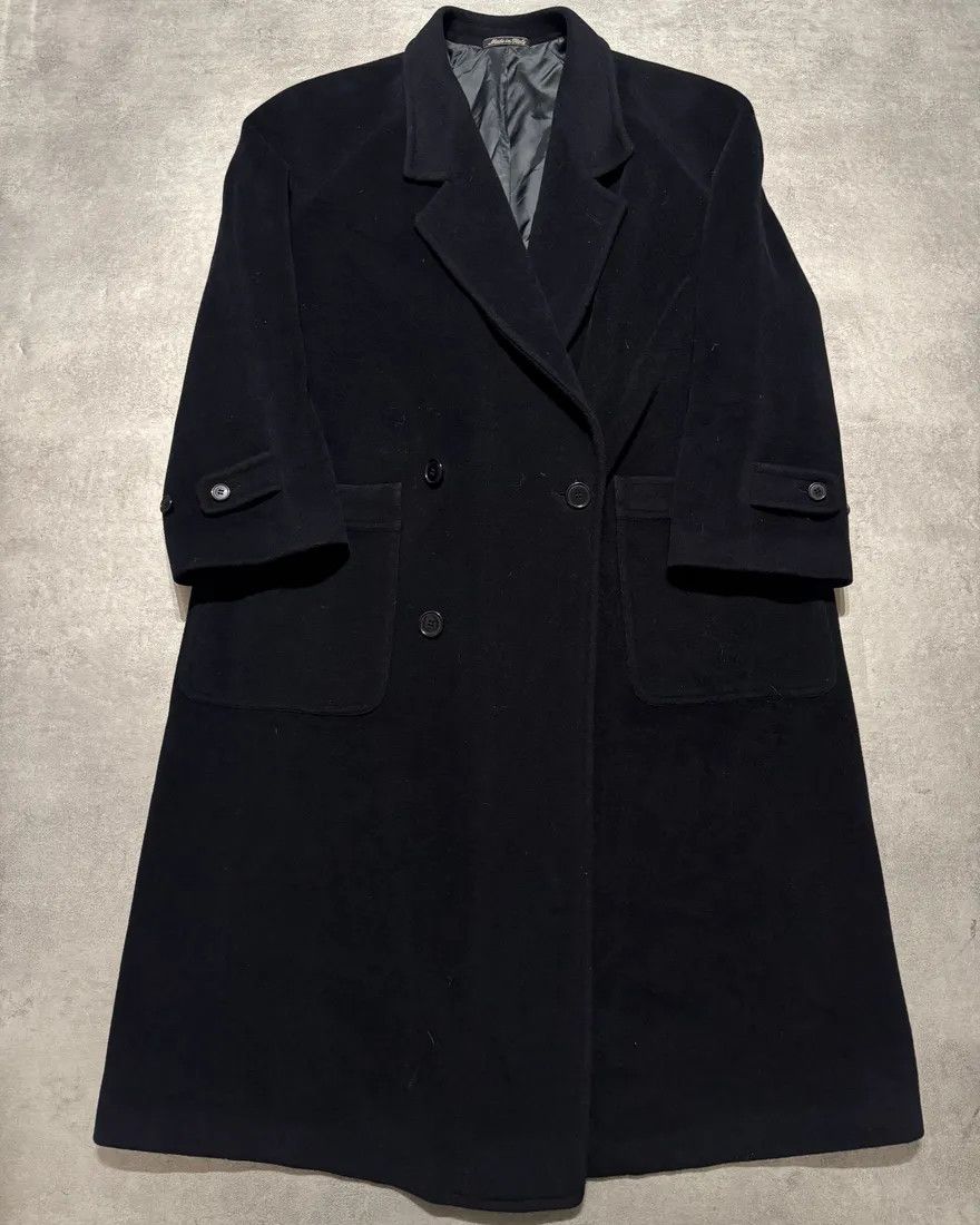 Armani × Vintage 1990s Giorgio Armani Dark Navy Wool Trench
