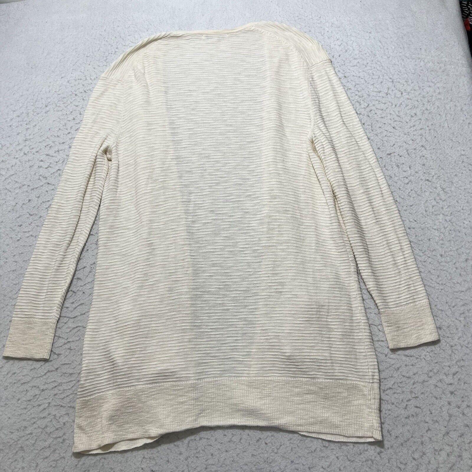 Madewell Madewell Cardigan Open Front Ivory Sweater With Pockets Size S / US 4 / IT 40 - 2 Thumbnail