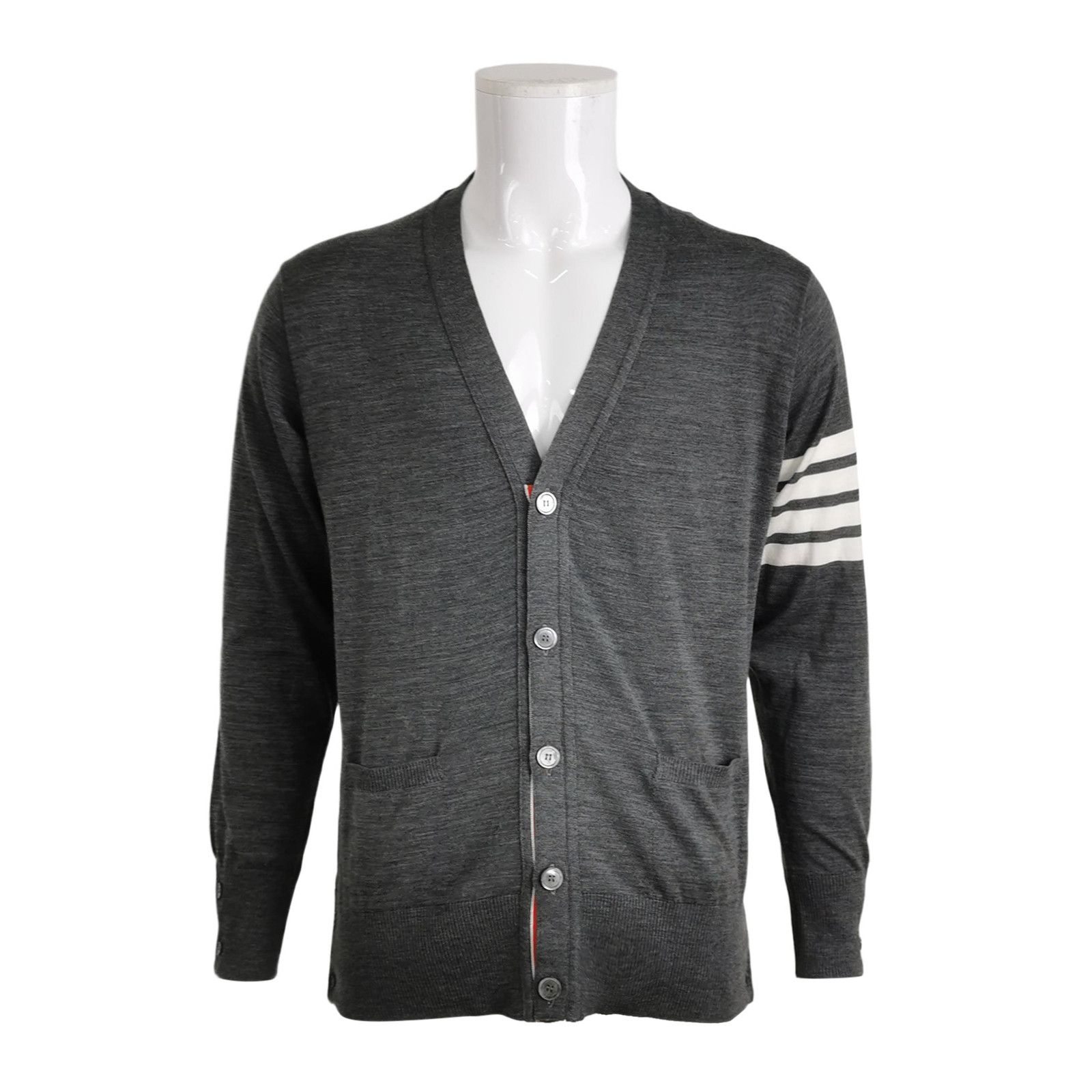 Thom Browne Thom Browne Merino Wool 4-Bar Cardigan Size 4 Size US XL / EU 56 / 4 - 1 Thumbnail