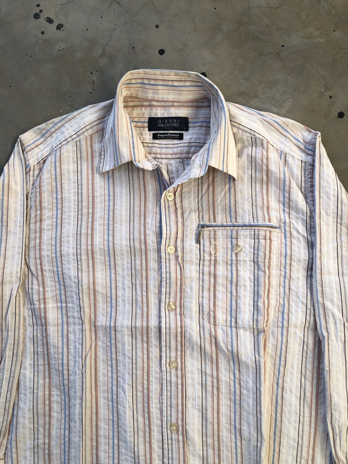 Gianni Valentino VTG Gianni Valentino Japan Fabric ShirtnStripe Long Sleeve Size US L / EU 52-54 / 3 - 2 Thumbnail