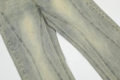 Japanese Brand Yellow washed striped flare Jeans Size US 28 / EU 44 - 4 Thumbnail