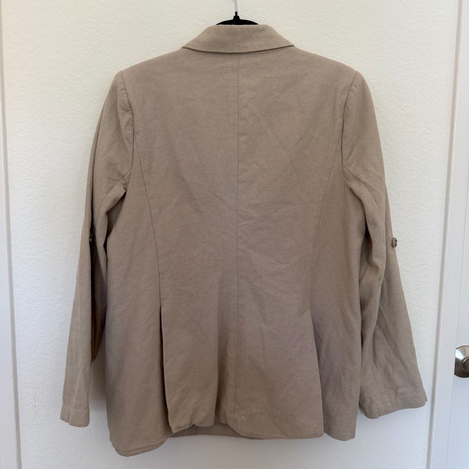 Other Democracy Tan Cotton Blazer Women’s Medium Double Breasted Size 36R - 2 Thumbnail