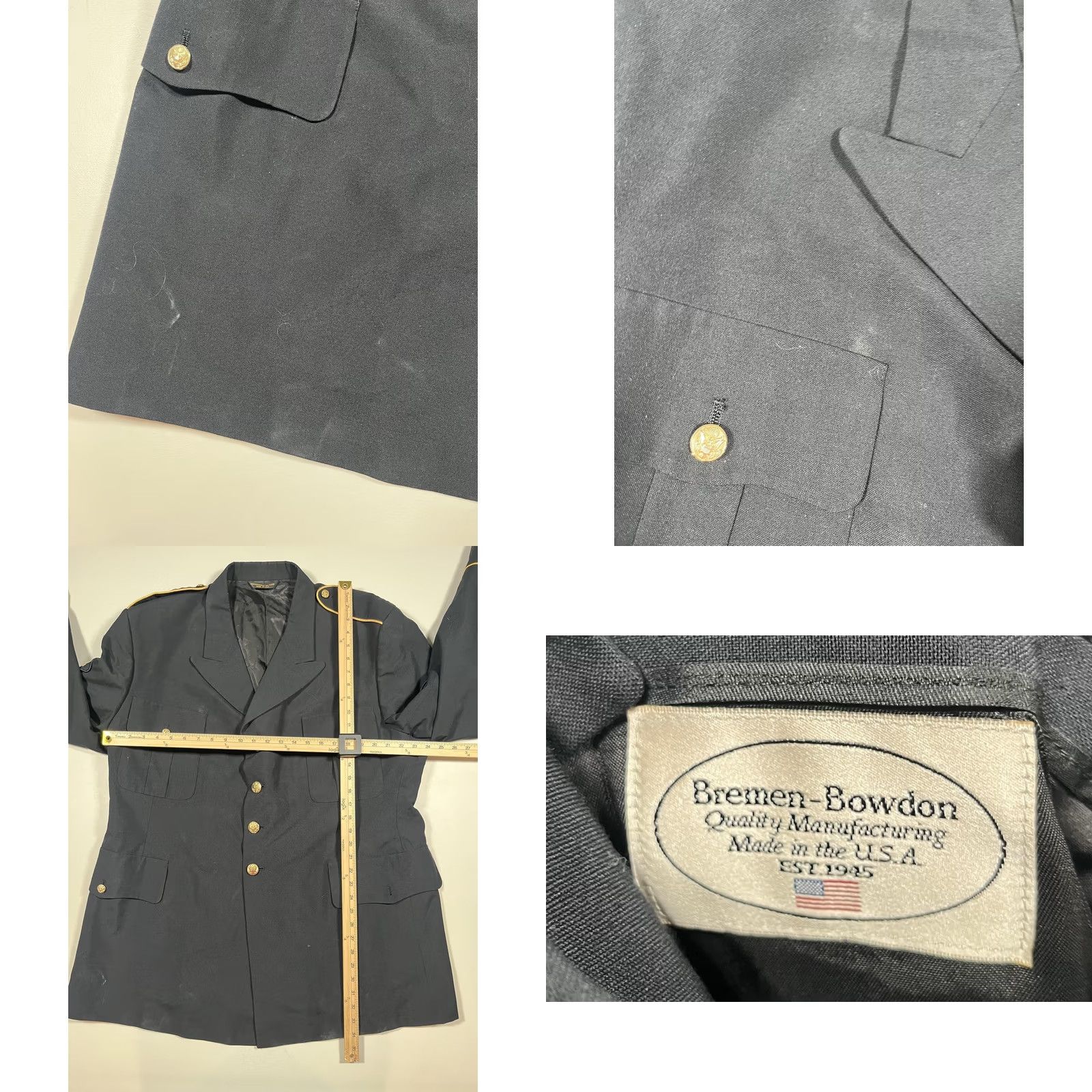 Vintage VINTAGE Bremen-Bowdon Jacket Mens Navy Blue Dress Uniform Military Blazer USA Read Size 44R - 8 Thumbnail