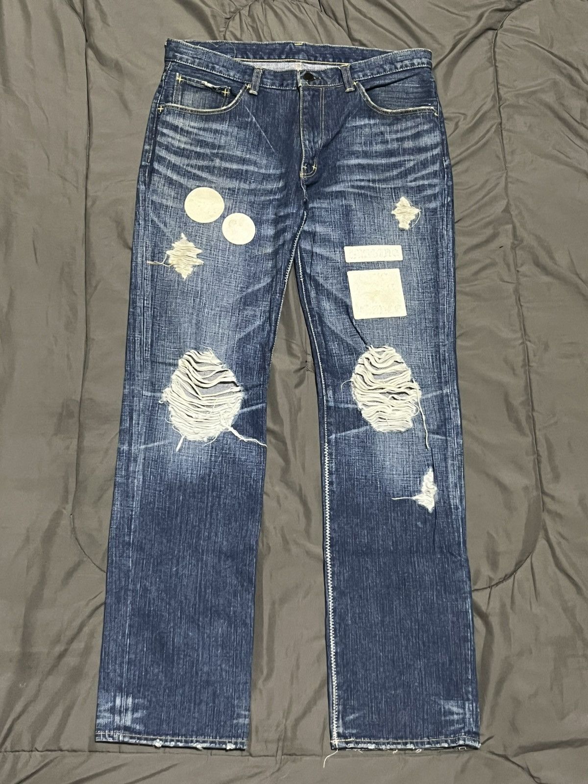 Number (N)ine Number (N)ine AW04 “Give Peace A Chance” Denim Size US 30 / EU 46 - 2 Thumbnail
