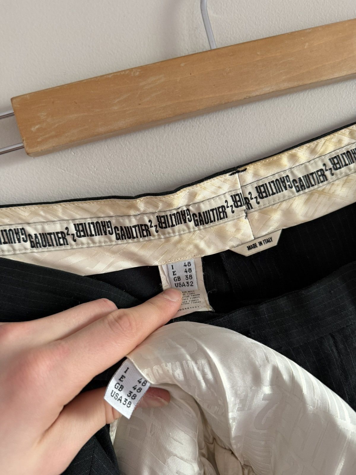 Jean Paul Gaultier Jean Paul Gaultier Pinstripe Suit Set Blazer Pants Size 48R - 8 Thumbnail