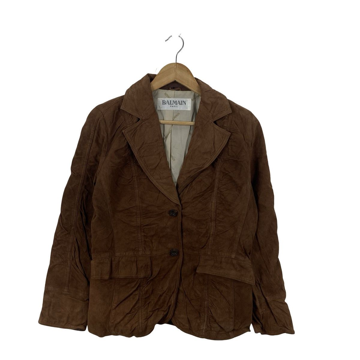 Balmain BALMAIN PARIS Genuine Leather Blazer Jacket Luxury Designer Size S / US 4 / IT 40 - 3 Thumbnail