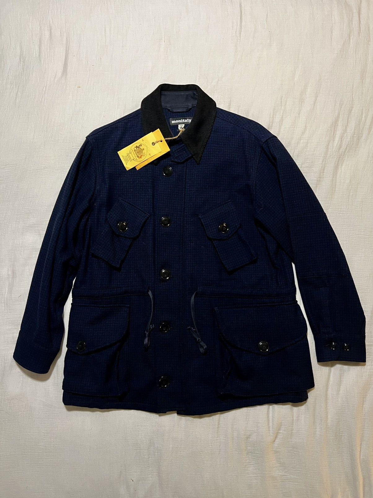 Monitaly Monitaly Half Coat Type B Houndstooth Navy Size 42 Size US L / EU 52-54 / 3 - 1 Thumbnail