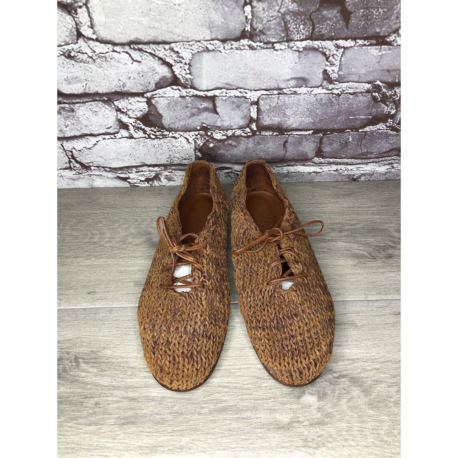 Cole Haan Cole Haan Resort Brown Leather Woven Basket Weave Woven Lace Size US 7.5 / IT 37.5 - 18 Thumbnail
